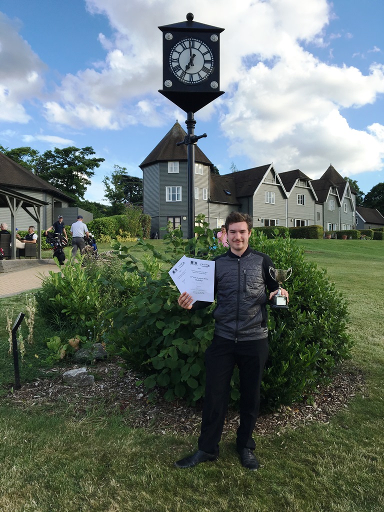 NSB Gross Stroke Champion Dan Blackmore with the Watson Trophy & 10th Hole Longest Drive Champion